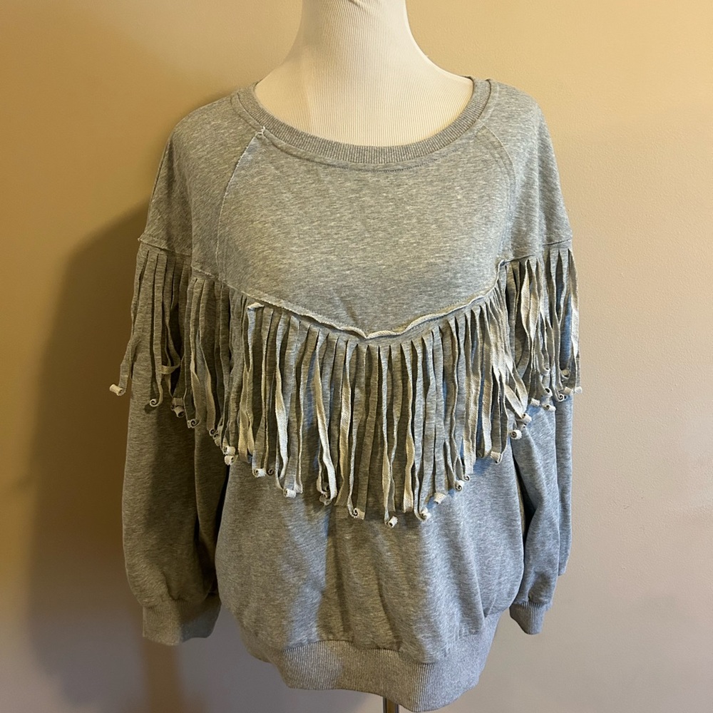 Fun fringe sweatshirt. Never worn